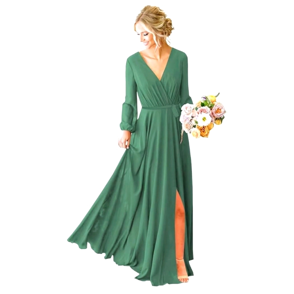 Elegant Bridesmaids Dress Eucalyptus Green